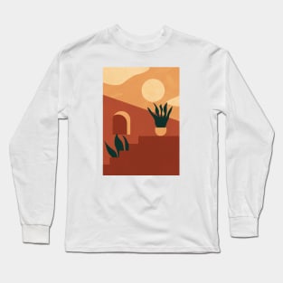 Boho Terracotta Artwork Print, Desert Home Long Sleeve T-Shirt